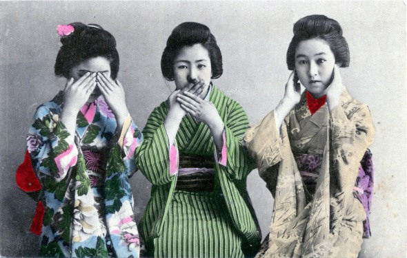 geisha - see no evil - three monkeys